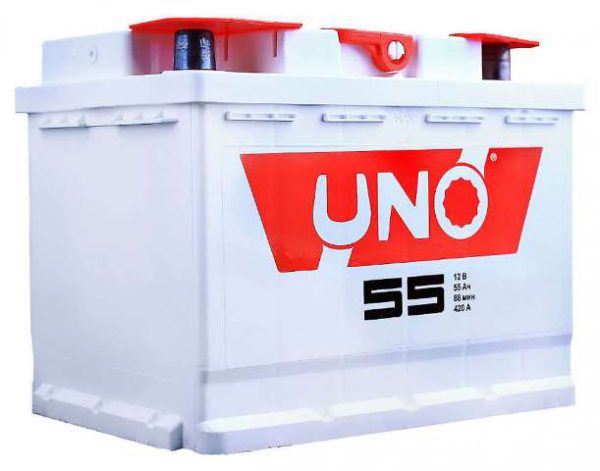 Аккумулятор автомобильный UNO 55 А/ч